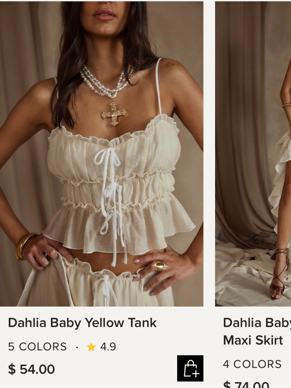 12th Tribe Dahlia Baby Yellow Tank